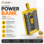 Telelink Gold P20 120W Super Fast Charging Power Bank – 20000mAh