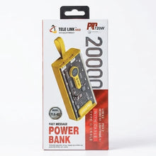Transparent Tele Link Power Bank with Boost Cable 20000mah| 120W PD Fast Charging