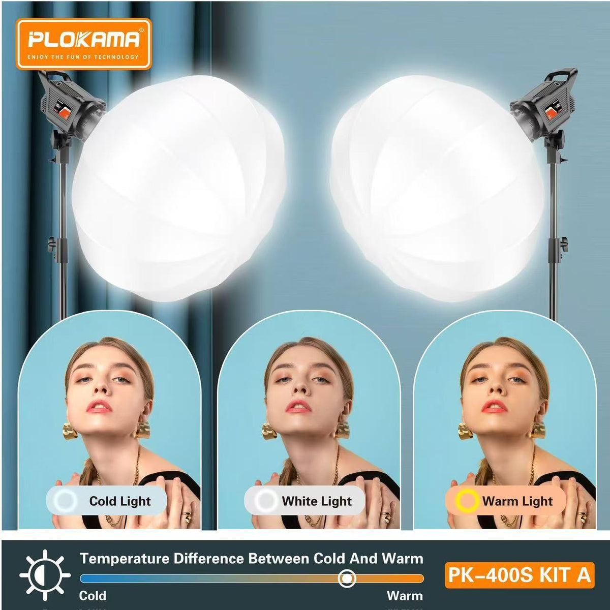PLOKAMA PK-400S Kit A LED Studio Light Kit