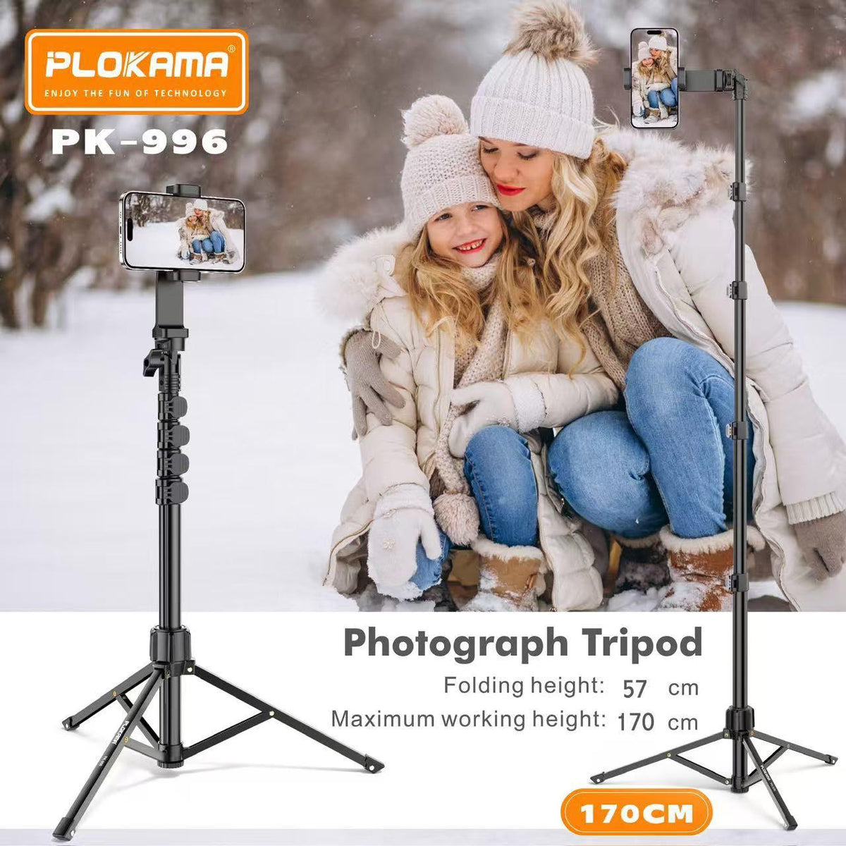 Plokama PK-996 Tripod 170cm Adjustable Height