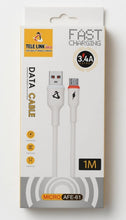 TELE LINK AFE-61 Micro Silicone Data Cable – 3.5A Fast Charging | 1000mm Premium Cable | White