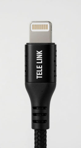 TELE LINK TLG-788-1 iOS Silicone Data Cable – 6A Fast Charging | 1000mm Premium Cable | Black