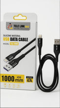 TELE LINK TLG-788-1 iOS Silicone Data Cable – 6A Fast Charging | 1000mm Premium Cable | Black