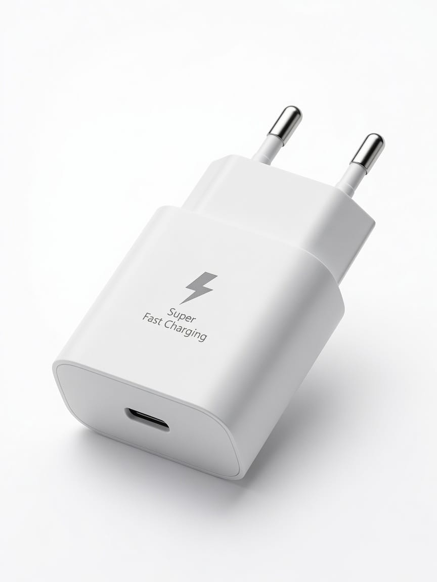 Samsung 25W PD Fast Charger (2-Pin) – Black | USB-C Super Fast Charging Adapter
