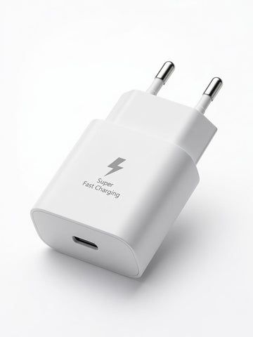 Samsung 25W PD Fast Charger (2-Pin) – Black | USB-C Super Fast Charging Adapter