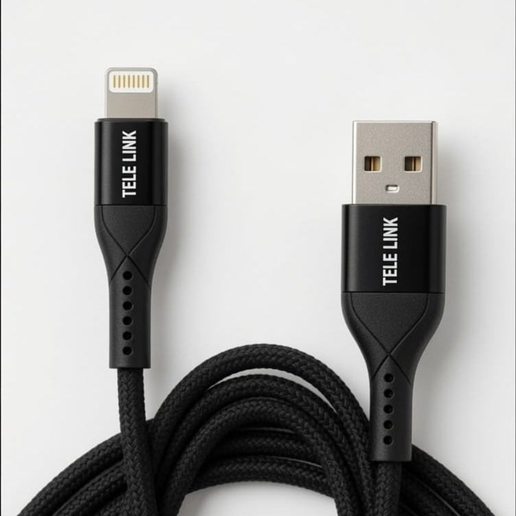 TELE LINK GOLD TLC-2408 Lightning (iOS) Silicone Fast Charging Data Cable (1 Meter)