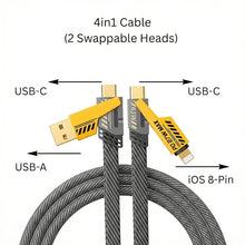 Mech Data Cable – 4-in-1 Fast Charging & Data Transfer Cable