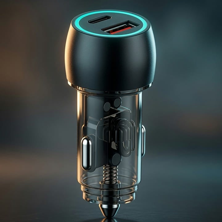 52W PD 30W + QC 3.0 Fast Car Charger (Model: MLE-13)