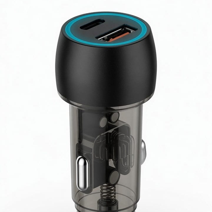 52W PD 30W + QC 3.0 Fast Car Charger (Model: MLE-13)