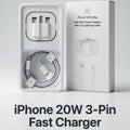iPhone 20W USB-C Fast Charger with USB-C to Lightning Cable (3-Pin)