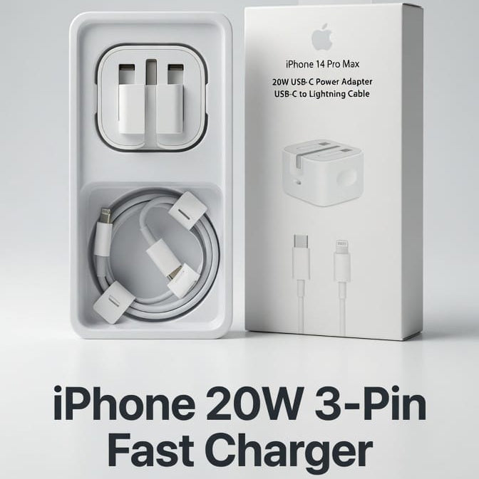iPhone 20W USB-C Fast Charger with USB-C to Lightning Cable (3-Pin)