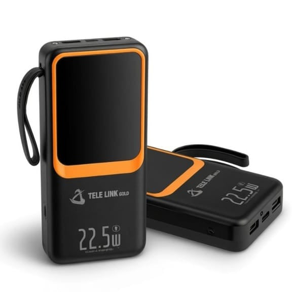 Tele Link Gold TLG-3A 20,000mAh Power Bank – 22.5W Fast Charging with Digital Display