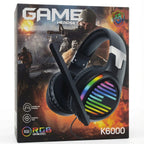 K6000 RGB Gaming Headset – Immersive Sound, Comfortable Design &amp; Stylish RGB Lighting