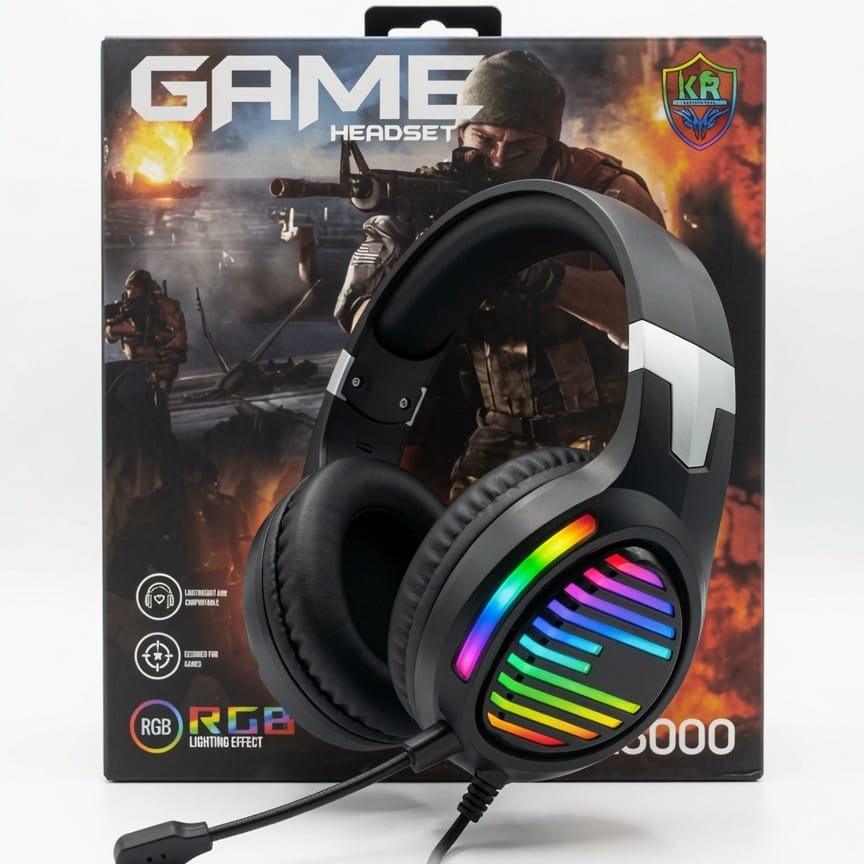 K6000 RGB Gaming Headset – Immersive Sound, Comfortable Design &amp; Stylish RGB Lighting