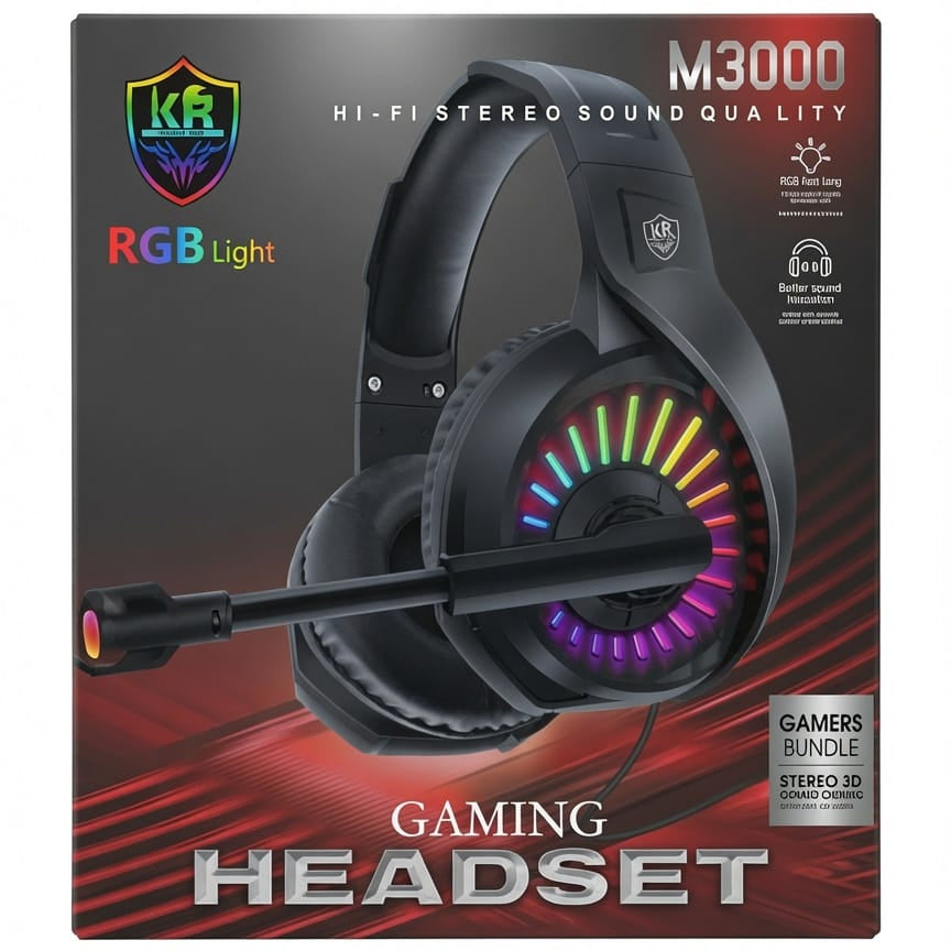 M3000 RGB Gaming Headset – Hi-Fi Stereo Sound, RGB Lighting &amp; Powerful Gaming Audio
