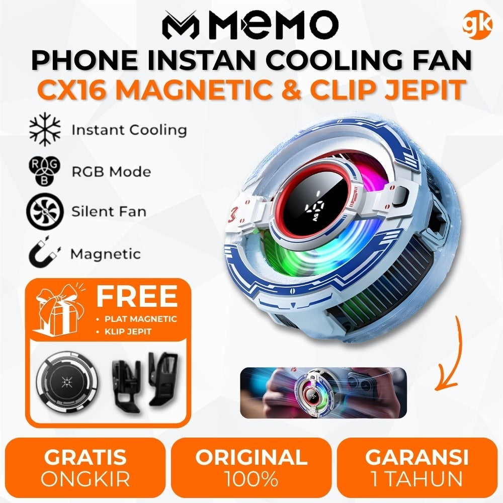 MEMO CX15 Magnetic Phone Cooler Fan – AI Constant Temperature Control &amp; RGB Gaming Cooling