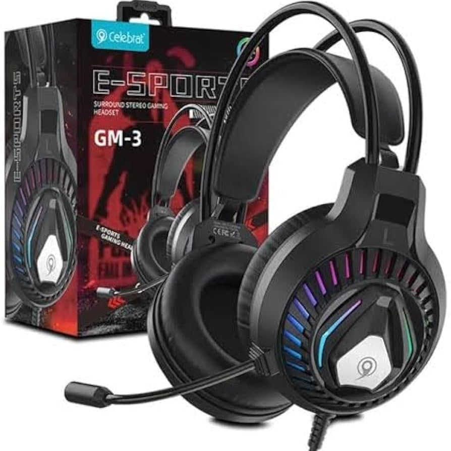 Celebrat GM-3 Gaming Headset with Microphone – Immersive Gaming Audio &amp; Comfortable Over-Ear Design