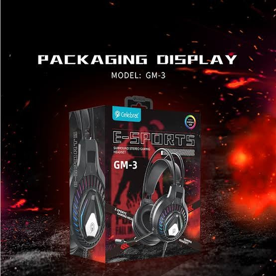 Celebrat GM-3 Gaming Headset with Microphone – Immersive Gaming Audio &amp; Comfortable Over-Ear Design