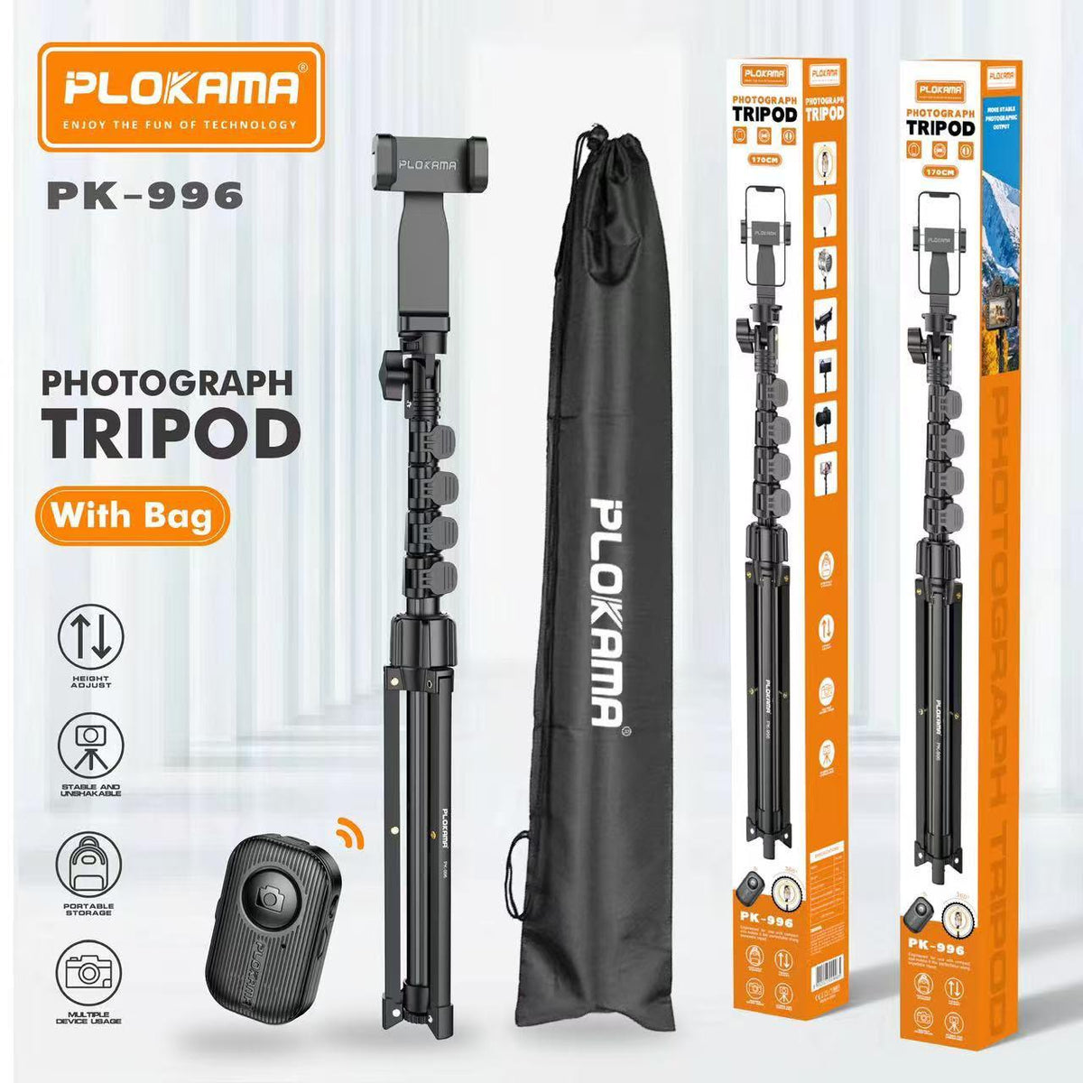 Plokama PK-996 Tripod 170cm Adjustable Height