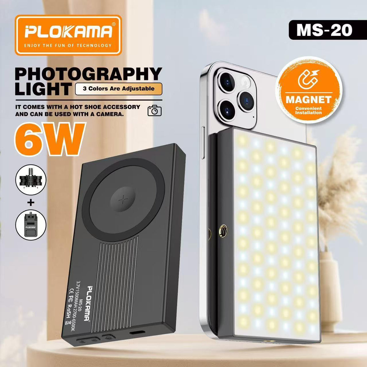Plokama MS-20 6W Photography Light