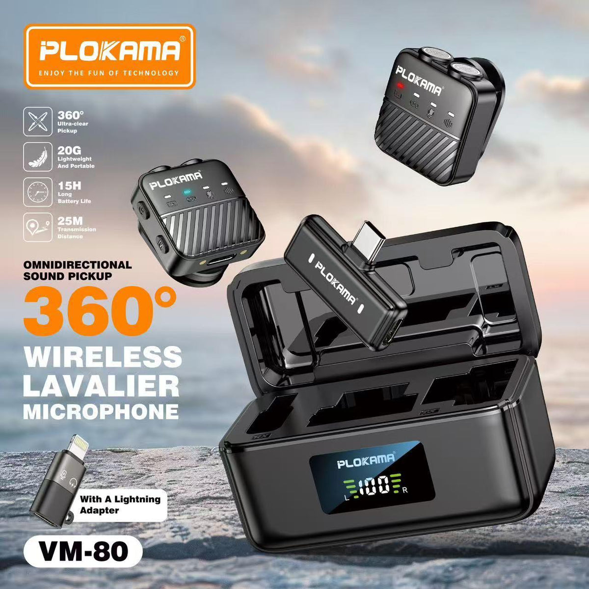 Plokama VM-80 Wireless Lavalier Microphone