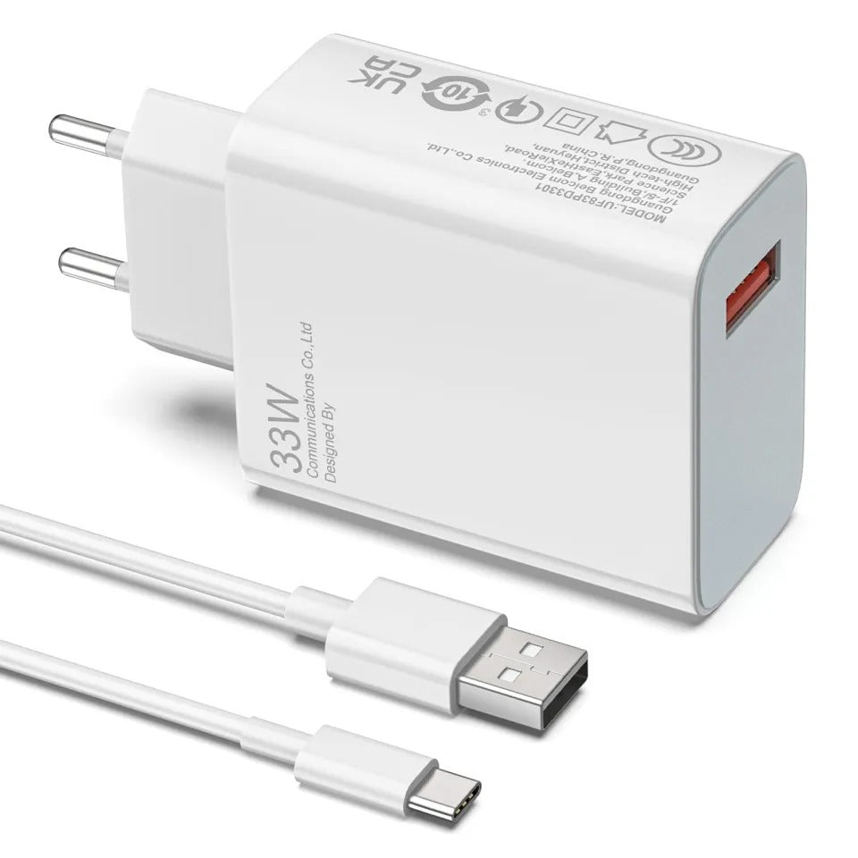 Xiami 33W 6A Fast Charger With USB Cable –  HIGH –  Speed Charging Power Adapter