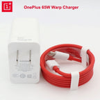 OnePlus 65W Warp Charge Power Adapter Set (White + Red Cable)
